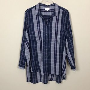 Lou&Grey Plaid button up shirt EUC